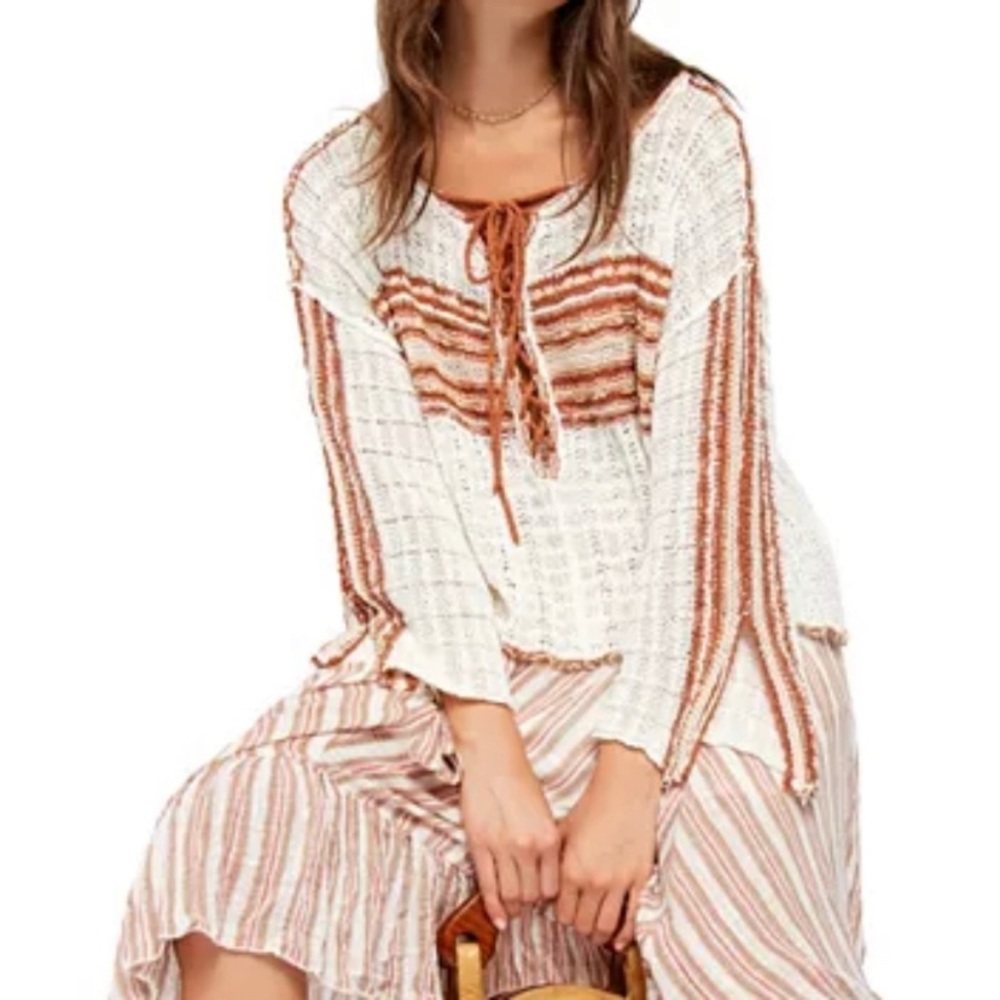 NWT Free People Lace-up sweater